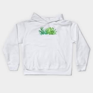 green succulent arrangement watercolor Kids Hoodie